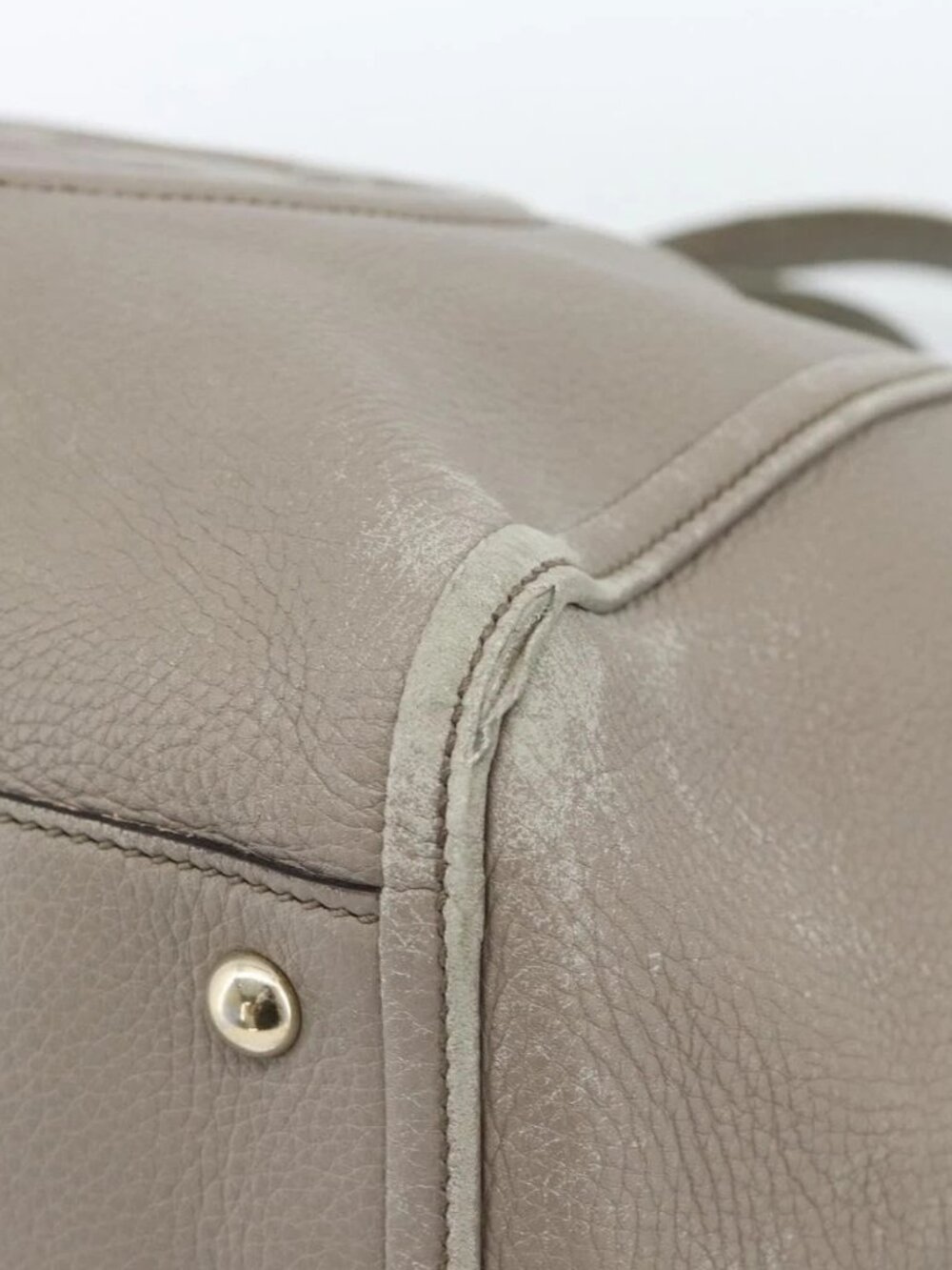 GUCCI Soho Hand Bag Leather Gray Gold 282309 Auth ep14702 - Picture 10 of 16